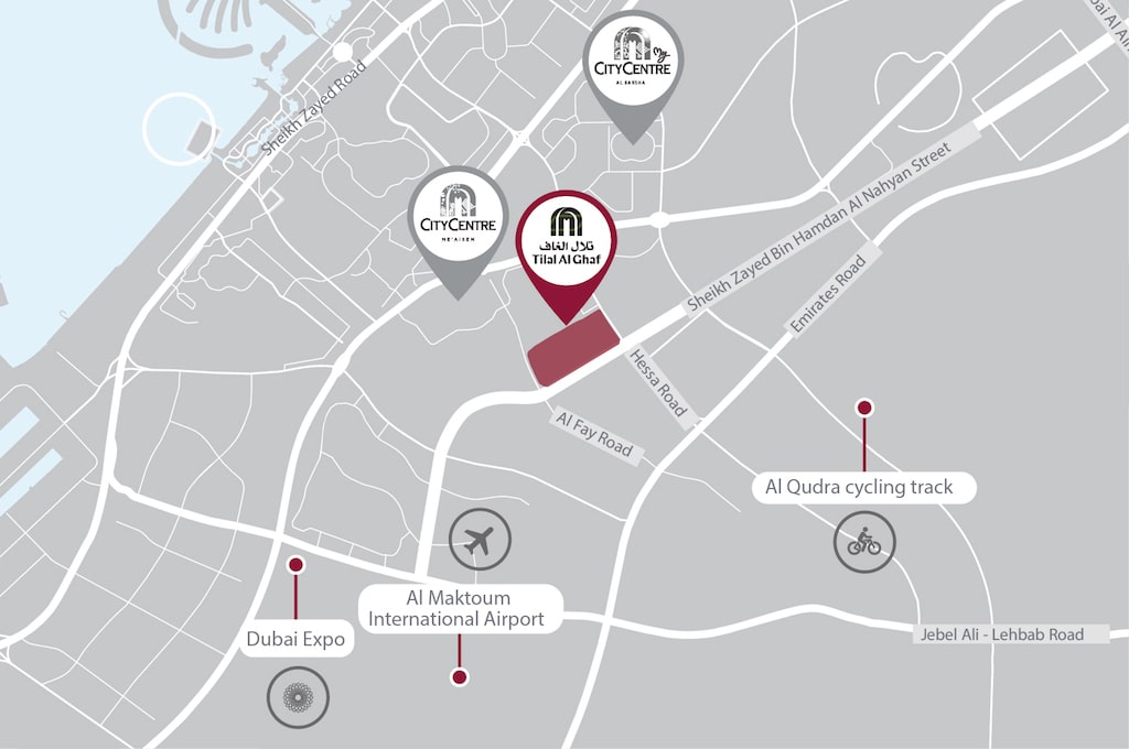 Tilal Al Ghaf Location