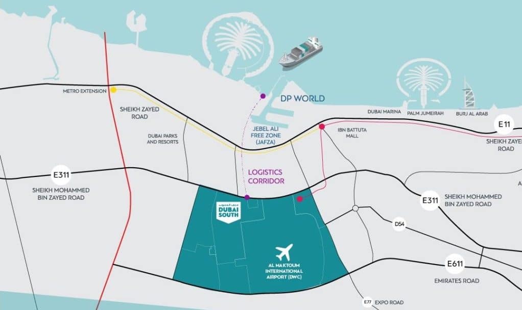 Dubai South Location Map