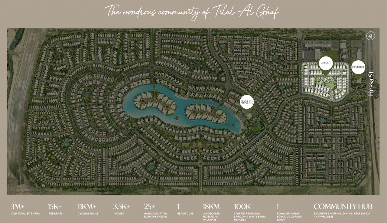 Amara Villas Tilal Al Ghaf Location Map In Detail