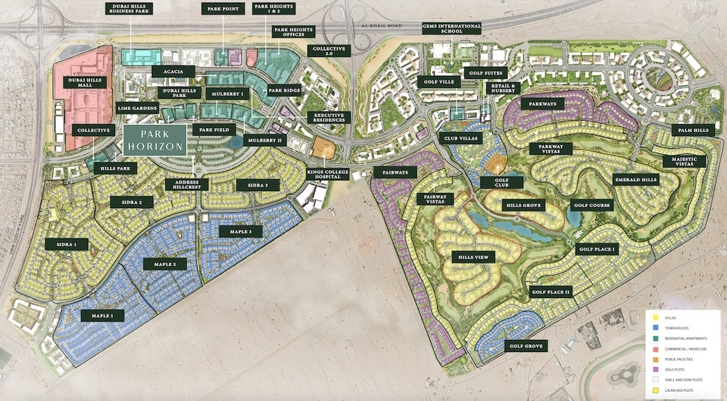 Dubai Hills Estate Villa Locations