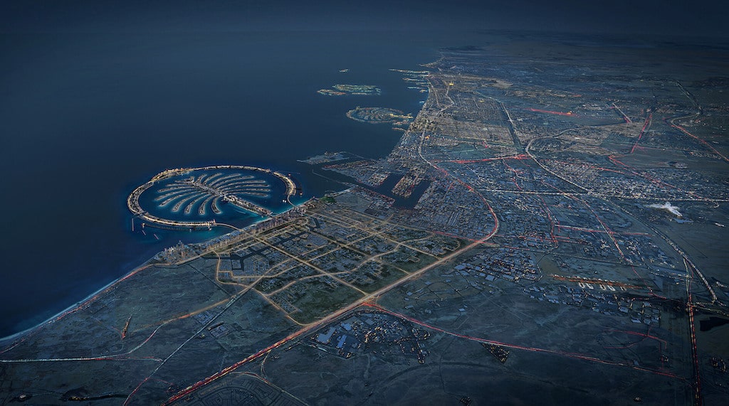 Illustration of the position of Palm Jebel Ali