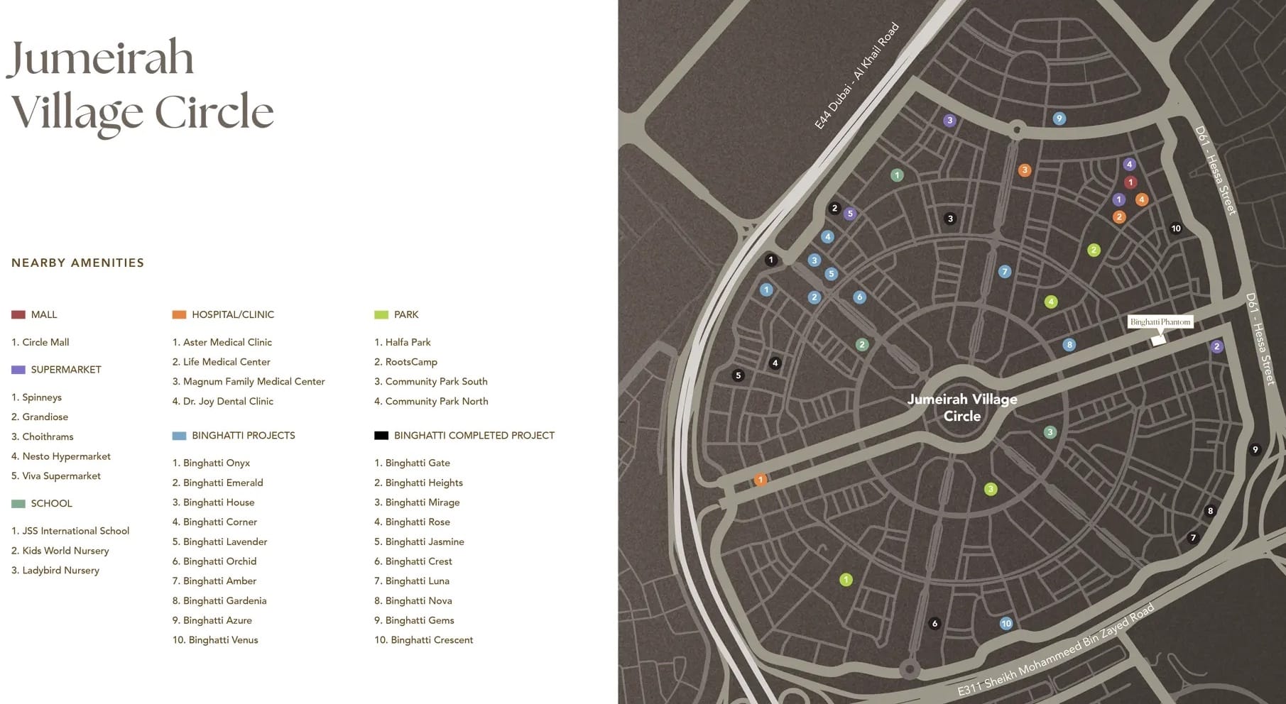 Binghatti Phantom JVC Location map