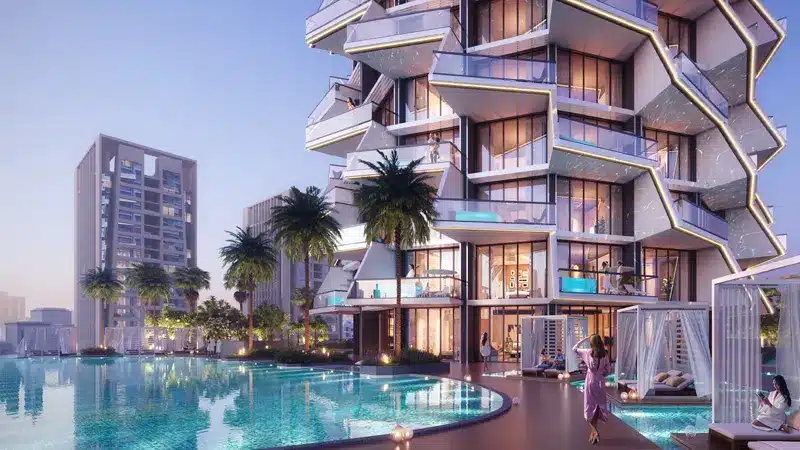 Pool area in development