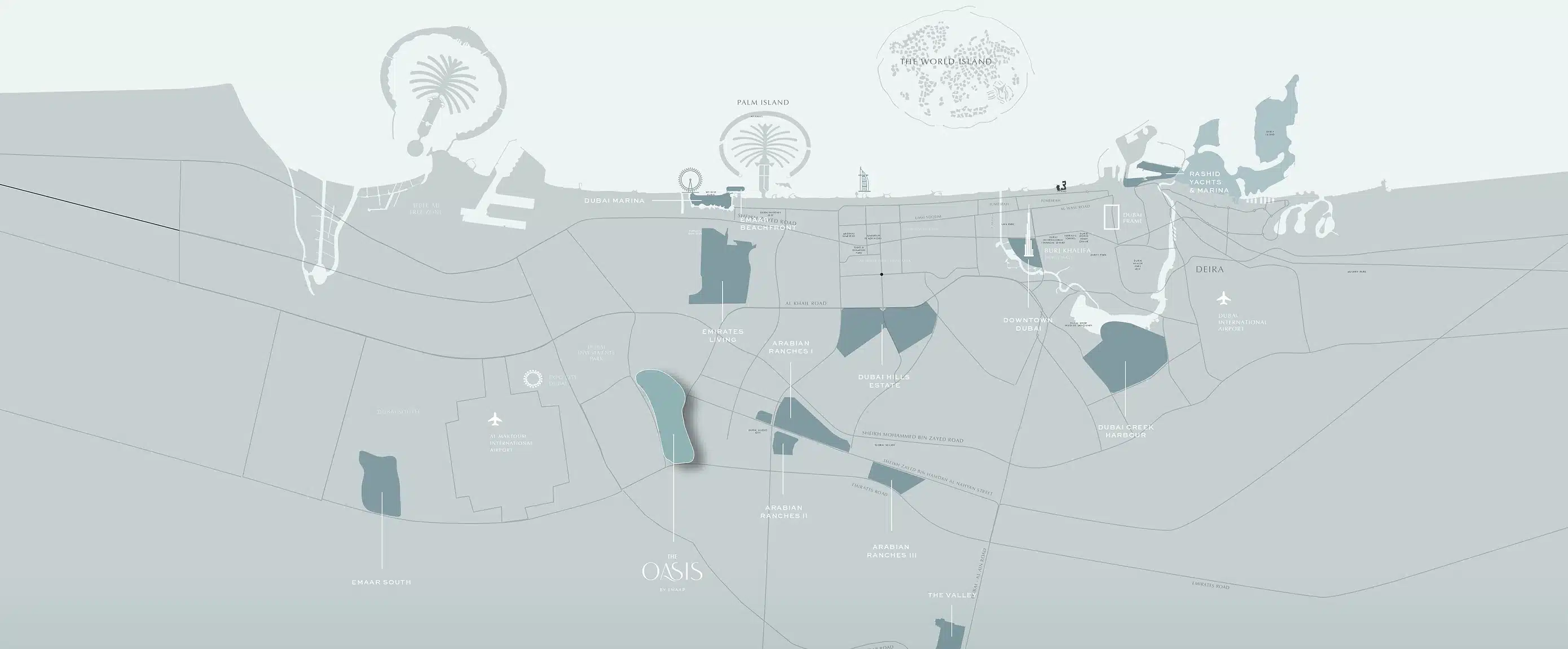 The Oasis by Emaar Location Map