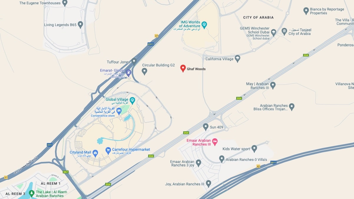 Ghaf Woods Location Map