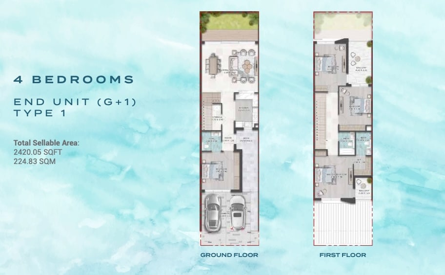 4-Bed Townhouse Floor Plan