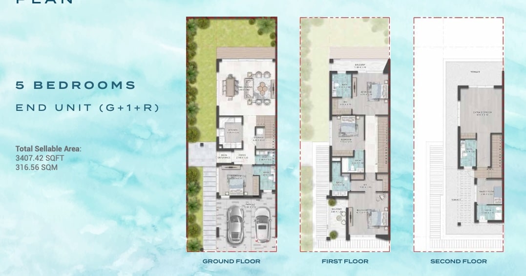 5-Bed Villa Townhouse Plan