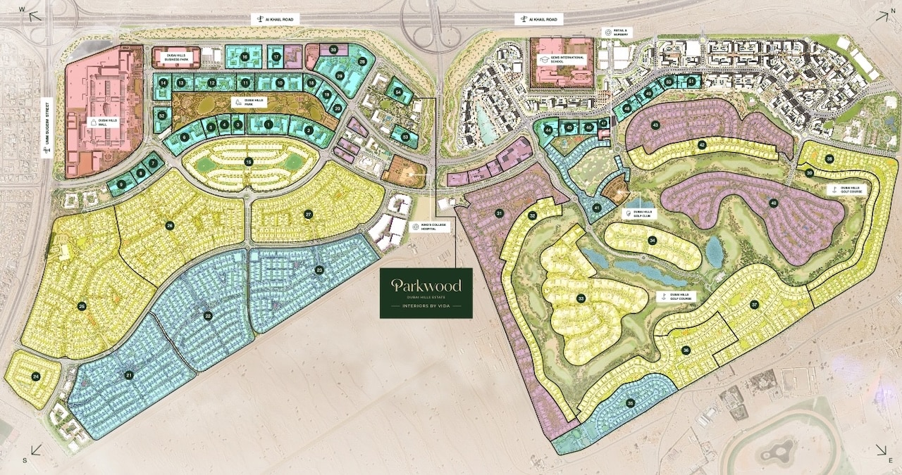 Parkwood at Dubai Hills Estate is perfectly positioned for those who want to stay connected to the city while enjoying a peaceful, green setting. Nestled between Al Khail Road and Umm Suqeim Street, it offers quick access to Downtown Dubai, Dubai Marina, and Dubai International Airport, making daily commutes and weekend outings effortless. With tree-lined streets, open parks, and a well-planned road network, getting around from Parkwood is easy, whether it’s a short drive to Dubai Hills Mall or a direct route to the city’s key business and leisure hubs. The location strikes the right balance between convenience and a relaxed, upscale lifestyle.